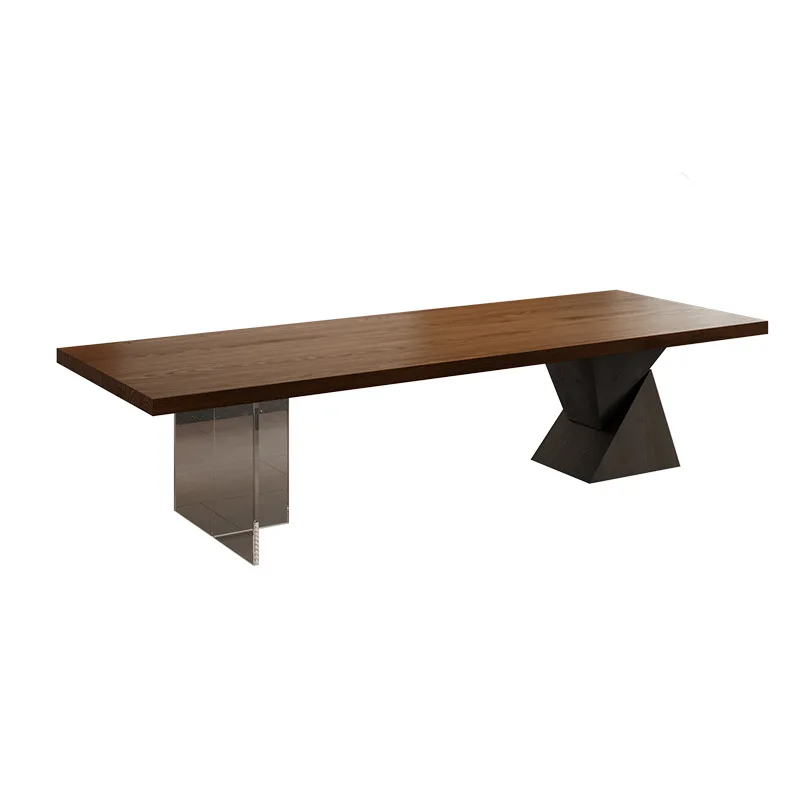 

Solid wood large board tea table and chairs, household, living room, office tea table