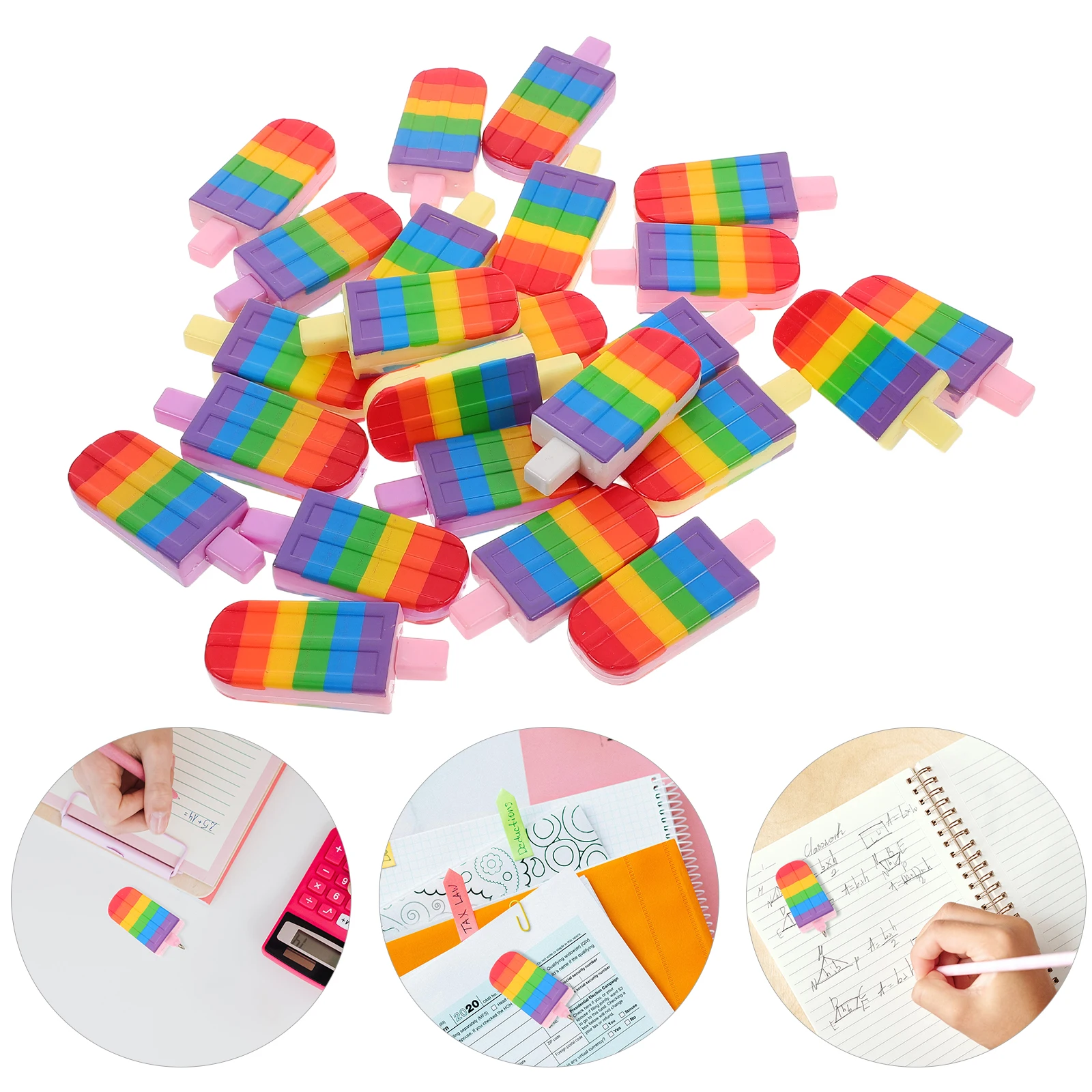 25 قطعة من أقلام الآيس كريم الإبداعية المكتبية البلاستيكية على شكل كرتوني #6