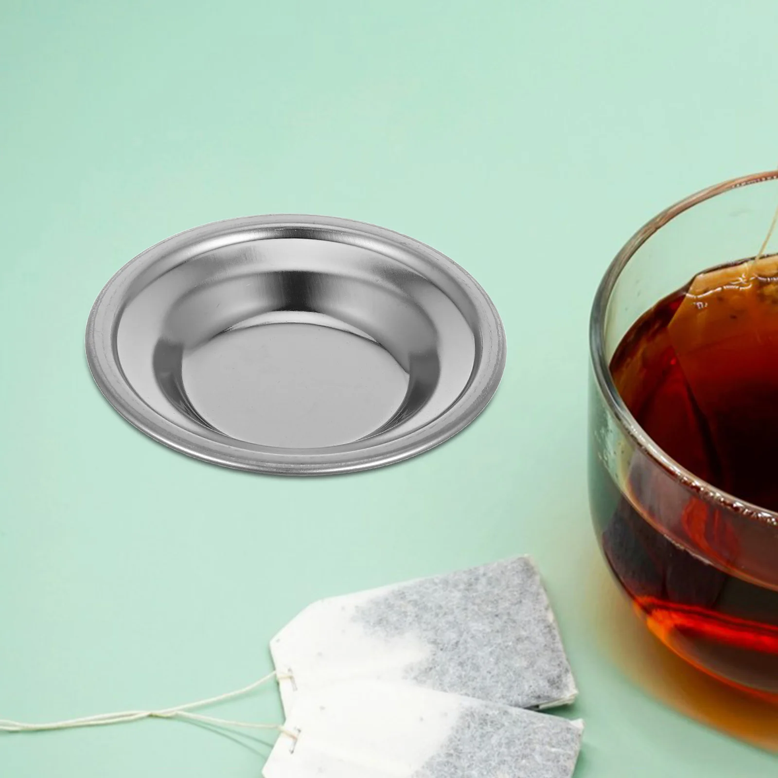

1pc Tea Bag Dish Stainless Steel 304 Space Saving Tea Accessories Tray Saucer Holder Plate Metal Teabag Rest