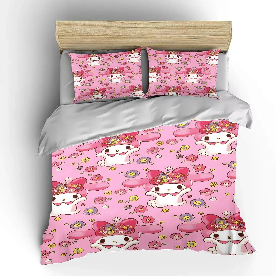 

Sanrio My Melody 3pcs Bedding Set Fluffy Cartoon Comforter Cover Soft Kids US Twin King Queen Size Bedding Set Baby Bedclothes