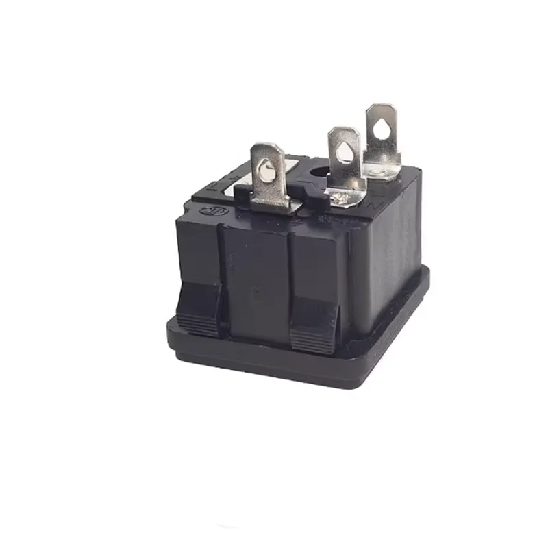 AC-02 type card socket three-pin male plug AC power socket three-pronged with fuse holder two-in-one 10A/250V