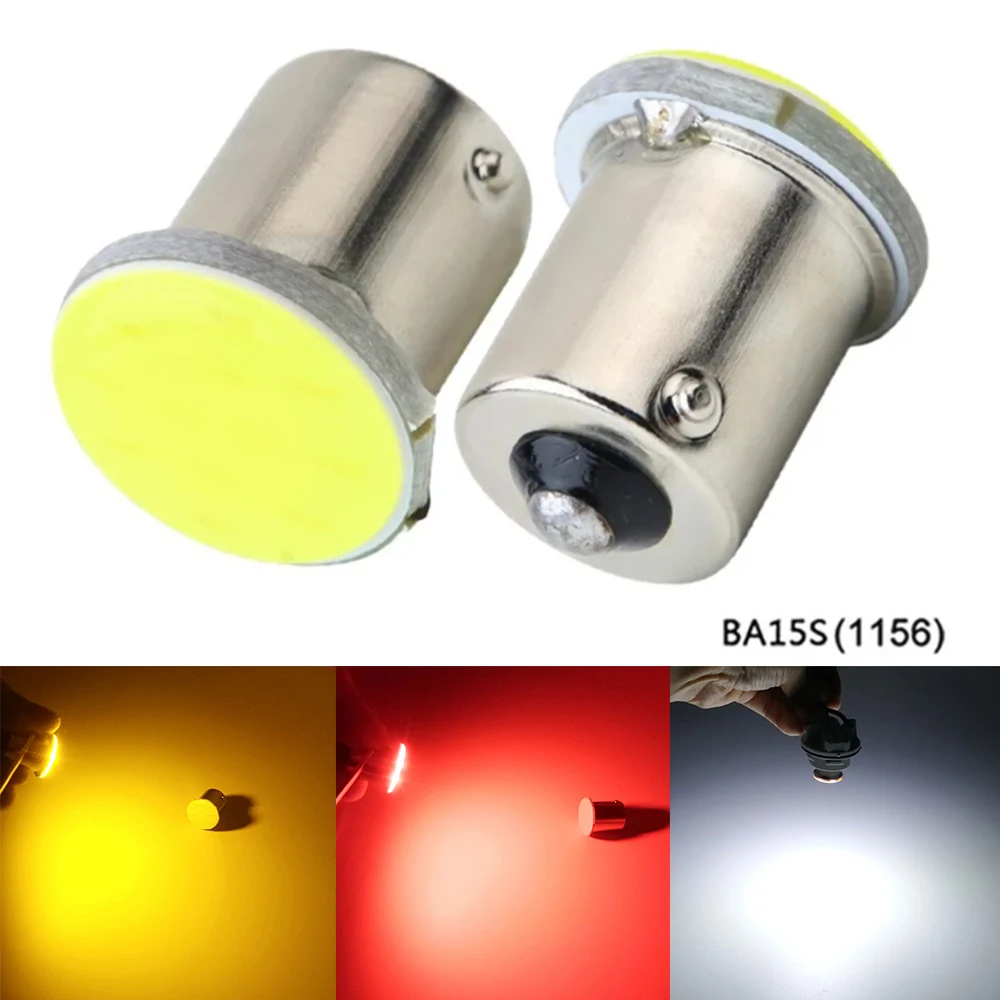 

Car LED Bulbs P21W 1156 Ba15s 1157 Bay15d Turn Signal Light COB 12V 3000K White led light Auto Backup Reverse Parking Brake Lamp