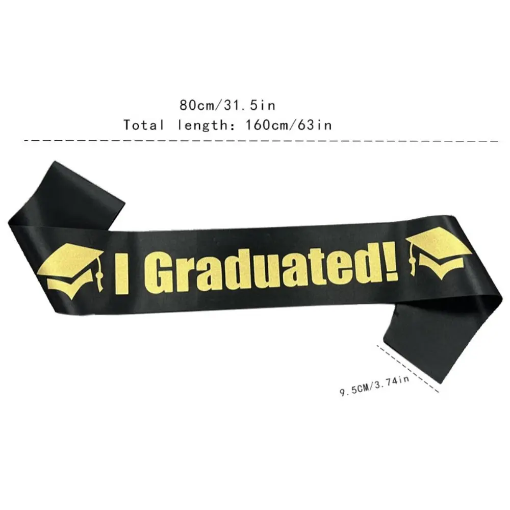 Belts Graduation Ceremony Supplies Graduated Shoulder Straps Shiny Gold Graduated Satin Sashes Graduation Ceremony Belts