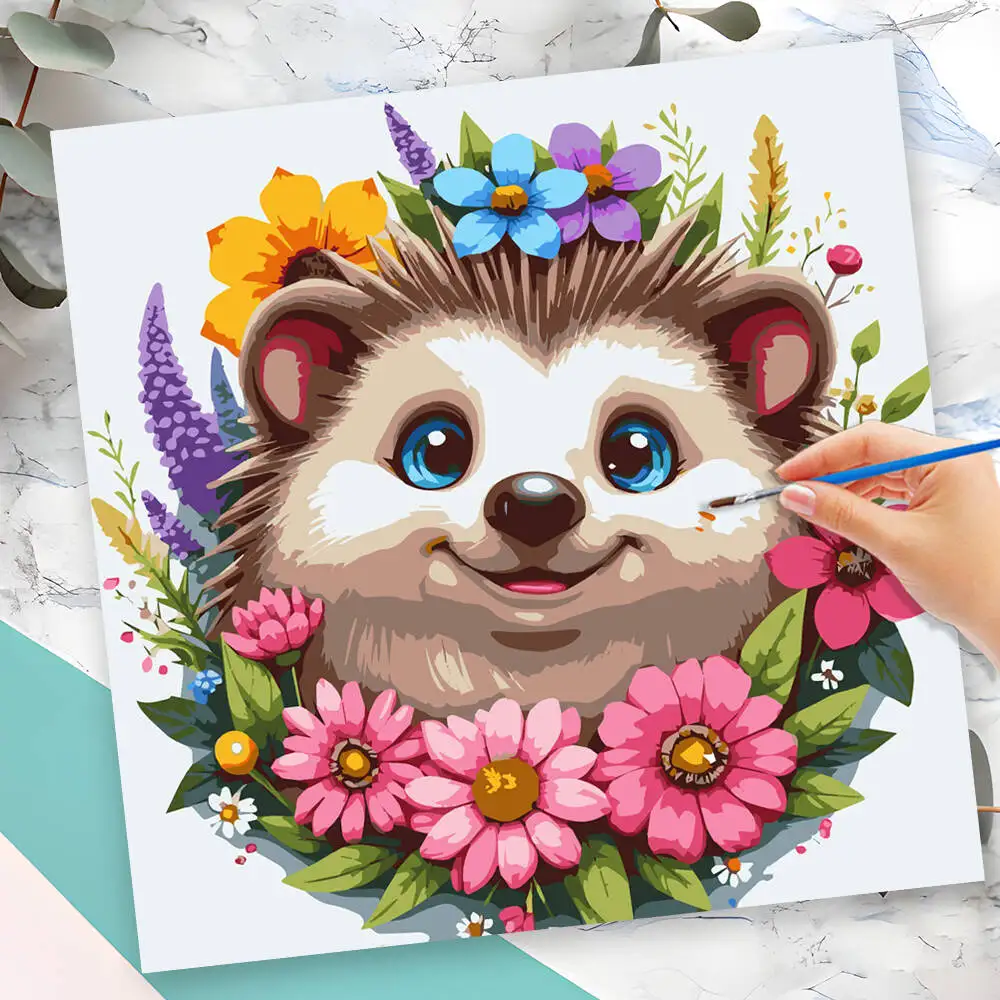 Evershine New Arrivals Hedgehog Pictures By Numbers Animal Oil Painting By Numbers On Canvas Handpainted Draw Craft DIY Gift