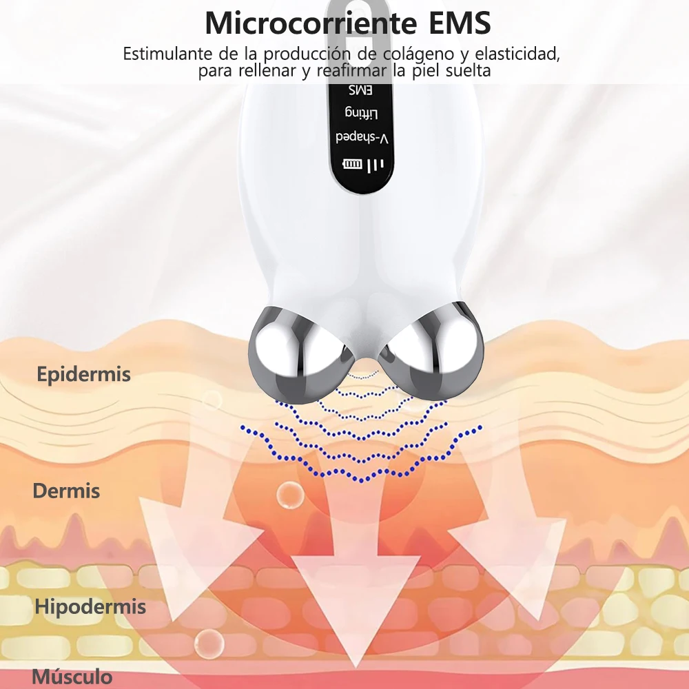 Masajeador de estiramiento Facial EMS, masajeador Facial de microcorriente, máquina de elevación de arrugas, masajeador de estiramiento Facial