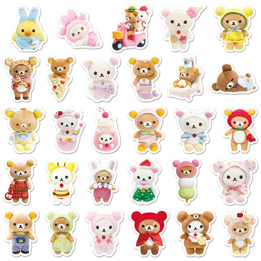 54 Stück Cartoon Niedliche Rilakkuma Aufkleber aus PVC-Material Personalisierte DIY Kühlschrank Handy Scrapbook Wasserfeste Dekorative Sticker – Detail 3