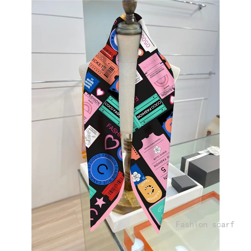 90CM 실크 스카프 여성 꽃 프린트 스퀘어 스카프 헤드 Echarpes 실크 Foulards Femme 랩 비치 숄 Bandana Lady Hijabs