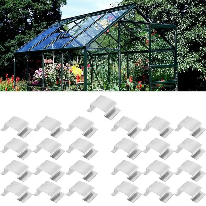 Clips para paneles de invernadero, 25X Clips de aro para jardín, liberación rápida en forma de G, sujetador reutilizable inoxidable a prueba de herrumbre para manualidades de cubierta de piscina