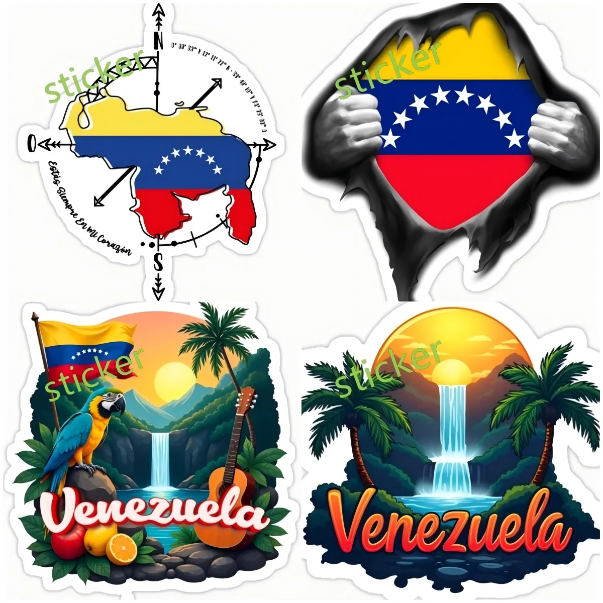 

Venezuela Flag Map Design Sticker Auto Assesories Car Trunk Box Products Cart Home Accessory Decal
