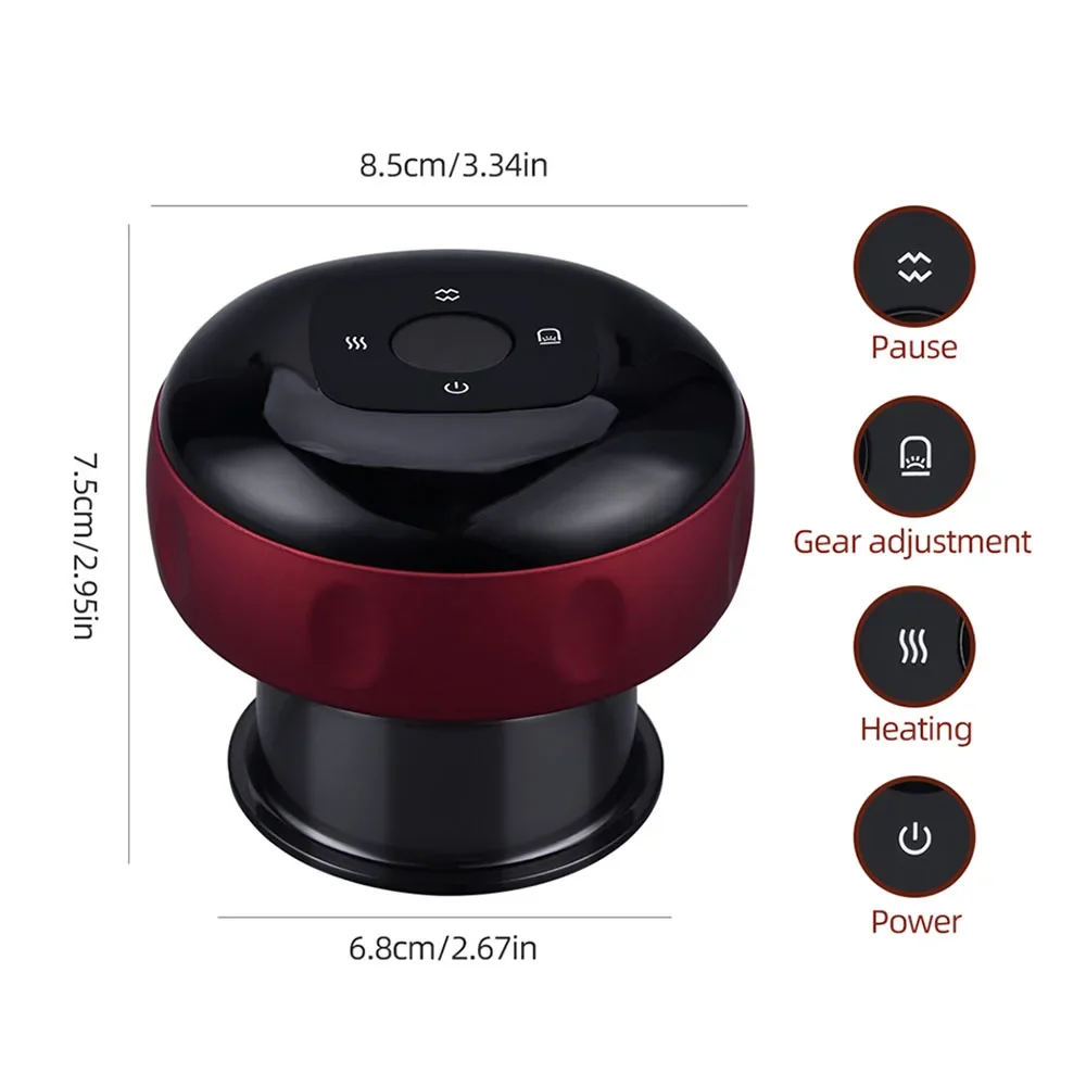Smart Electric Cupping Massage Vacuum Suction Body Slimming Massager Negative Pressure Scraping Guasha Therapy Device Professional Suction Cups for Back Shoulder Pain Relief Relaxation view 8