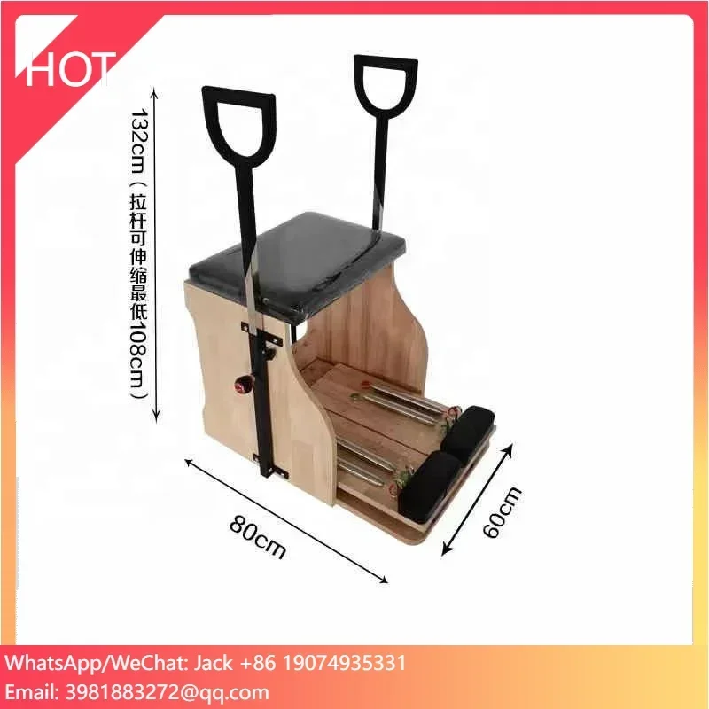 Sport body fit yoga exercise oak maple wood white seat upholstery pilates combo chair for studio home