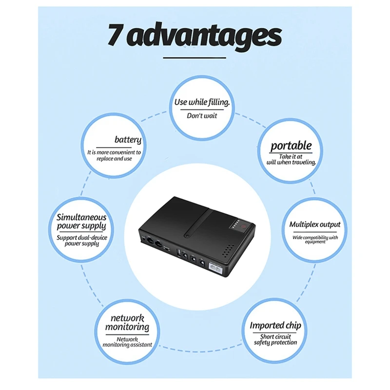 New No Battery UPS Uninterruptible Power Supply Router DC1018L Router 5V9V12V Optical Modem Monitoring Backup EU-PLUG