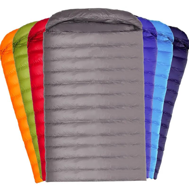 매직 스콜피온 커플 구스다운 침낭, 두꺼운 야외 캠핑, 따뜻한 실내 점심 시간, 성인 휴대용 수면, 겨울