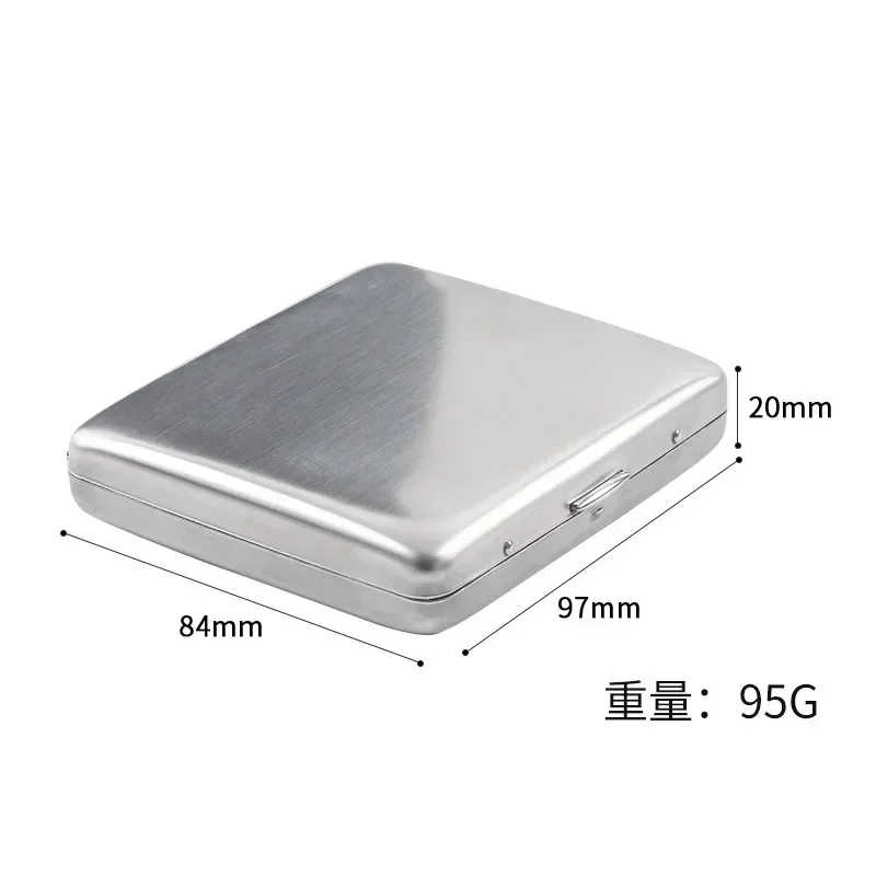 Men\'s Metal Stainless Steel Cigarette Box, Medium Thick Cigarette Holder, Portable Cigarette Box, Creative Anti Pressure