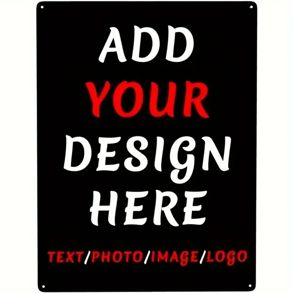CIFbuy Customizable Heavy Wrought Iron Tin Plaque 8x12in Personal Text Photo Wall‑Mount Decor American Craft Home Office Present