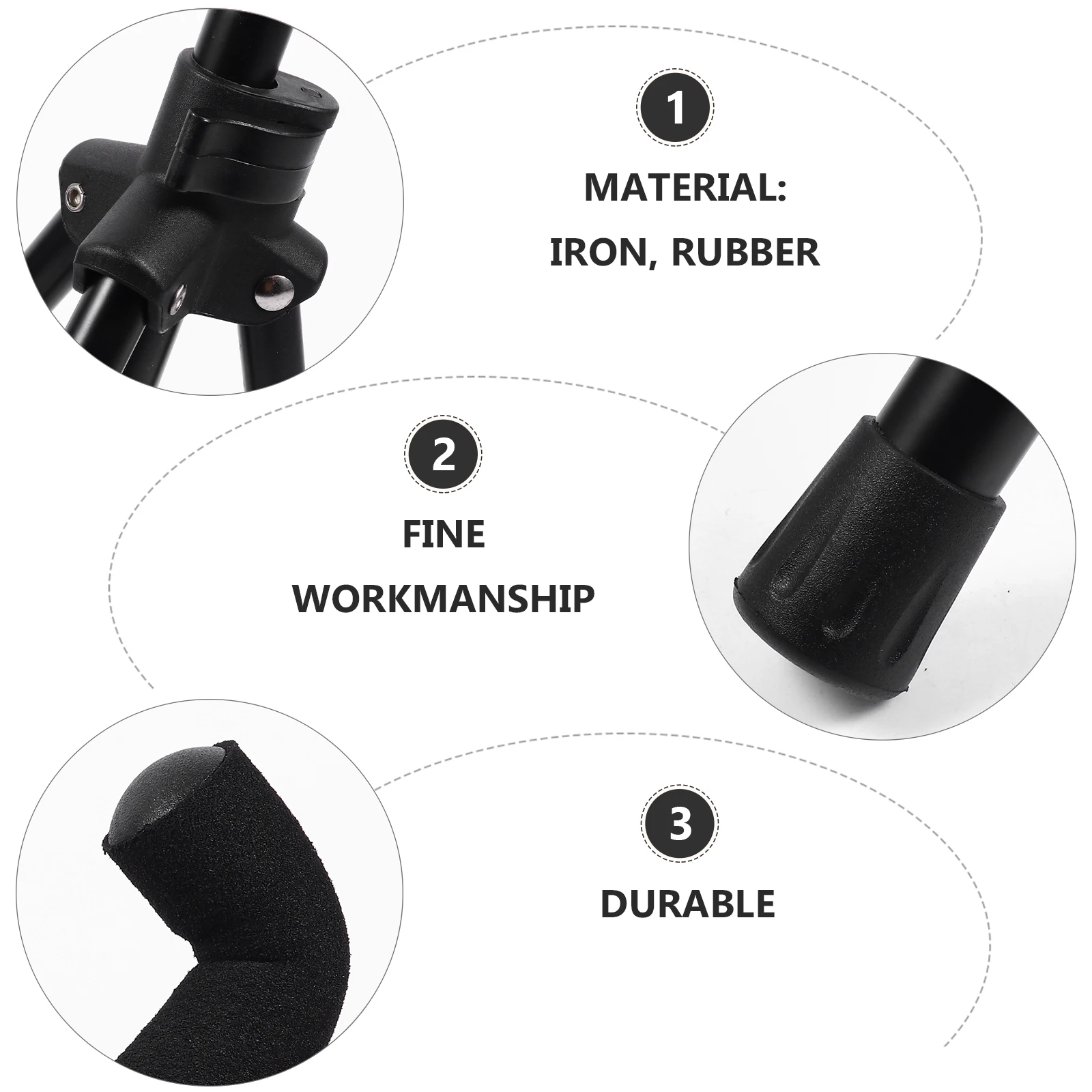 

1pc Folding Stand High Quality Space Saving Rubber Sleeve Tripod Support Rivet Fixed Floor Guitar Rack Guitar Storage Organizer