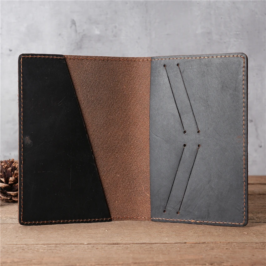 

1119 Vintage Passport Cover for Men Genuine Leather Male Business Credit ID Bank Card Holder Wallet Case Travel Accessories