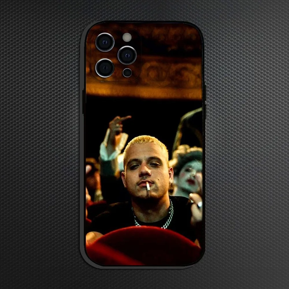 حافظة هاتف PLK Rappeur الفرنسية لهاتف iPhone 16,15,14,13,12,11 Plus, Pro Max, غطاء أسود من السيليكون الناعم
