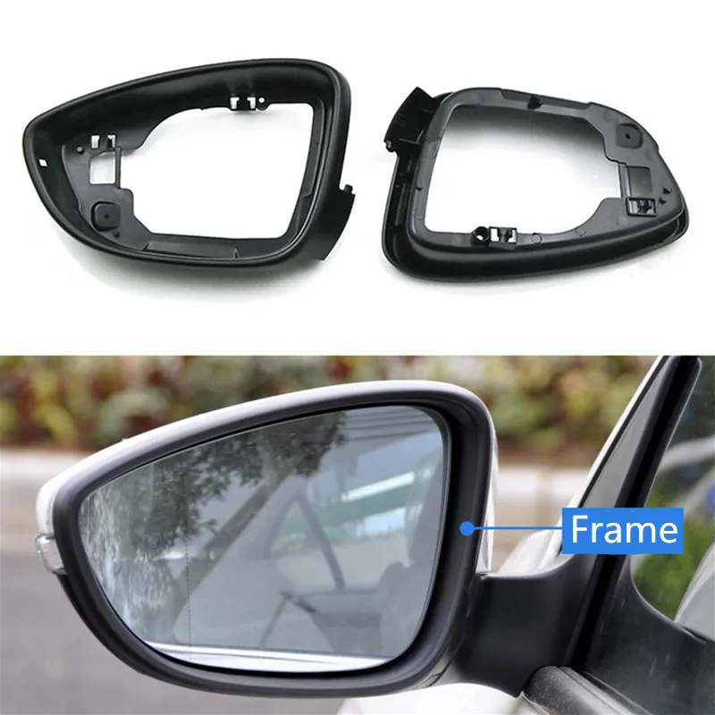 Car Glossy Side Mirror Housing Frame Rear View Mirror Holder Trim For VW Jetta 6 MK6 Passat B7 CC  Beetle Scirocco Accessories