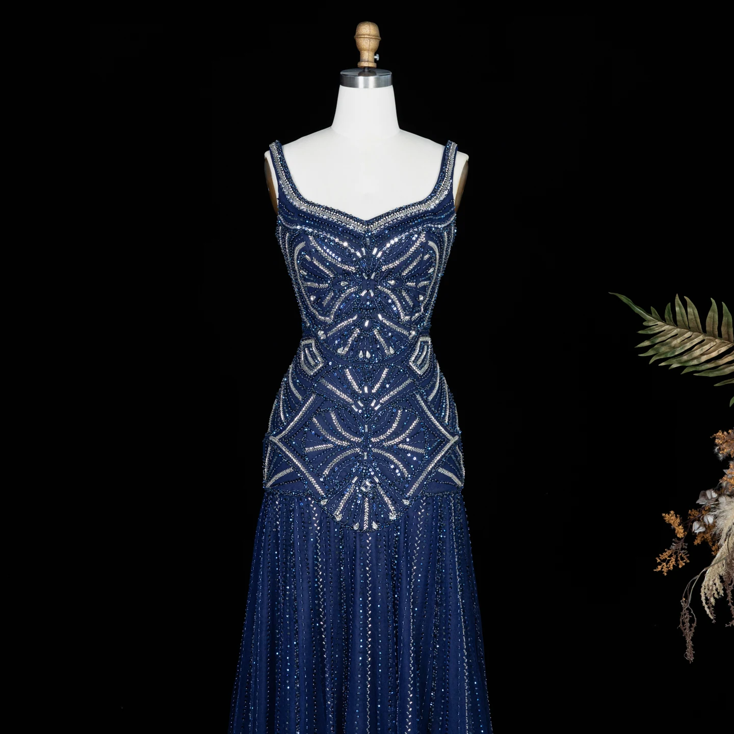 Sharon Said Dubai Champagnerfarbenes Abendkleid mit Spaghettiträgern und Kristallen, Arabisches Damen-Hochzeitskleid, SS552, Maßanfertigung – Detail 14