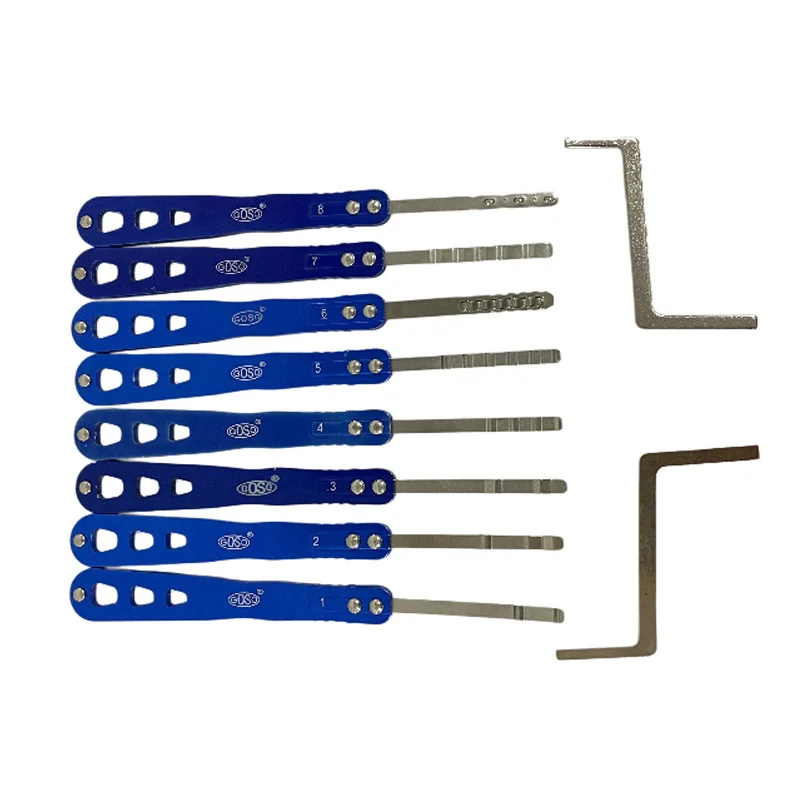Goso 8 Pieces External Dimple Key Tool Lock Pick Set Quick Opening with 2 Tension Wrenches for Professional Locksmith HONEST HUK