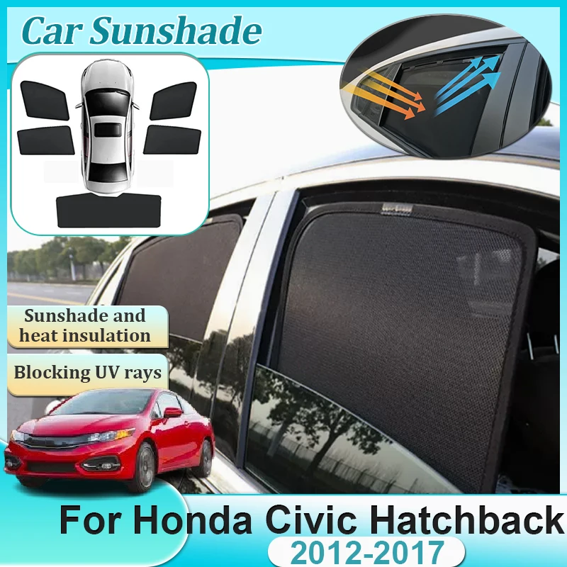 

Car Sunshade For Honda Civic Hatchback FK1 FK2 2012-2017 Magnetic Mesh Privacy Protection Auto Part Visor Tools Auto Accessories