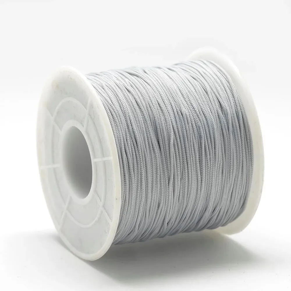 

1 Roll Polyester Cords Light Grey 0.5-0.6mm 131.23-142.16 Yards(120-130m)/roll
