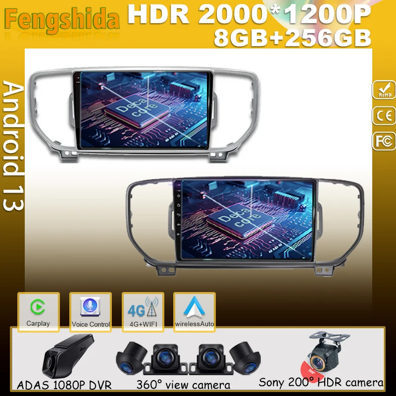 

Android 13 For Kia Sportage 4 QL 2016 - 2018 Car Player Auto Radio Multimedia GPS Video CPU Navigation 5G Carplay Screen Stereo