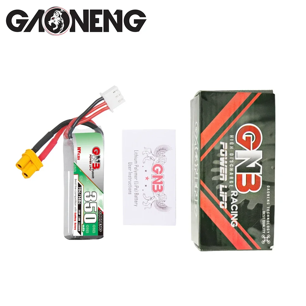 3PCS GAONENG GNB 350mAh 2S 7.6V 70C/140C HV Lipo Battery W/PH2.0/XT30/PH2.0 3PIN Plug Connector For Emax Tinyhawk FPV Drone