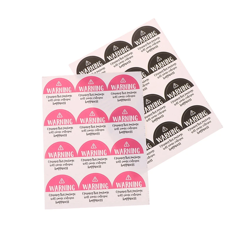 120pcs /roll Black White Pink Adorable Warning Sticker Labels Extreme happiness Labels for Business Gift Wrapping Decoration