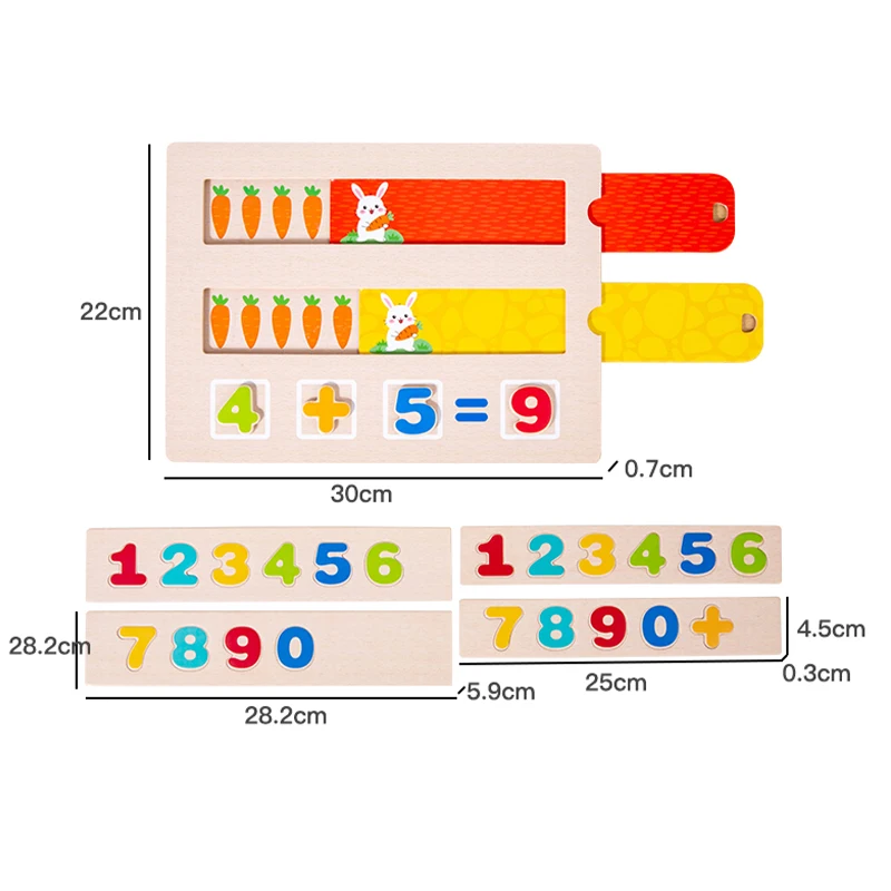 Montessori adição e subtração de números brinquedos matemáticos para crianças cor cognição aprendizagem placa brinquedos jogo de contagem de madeira