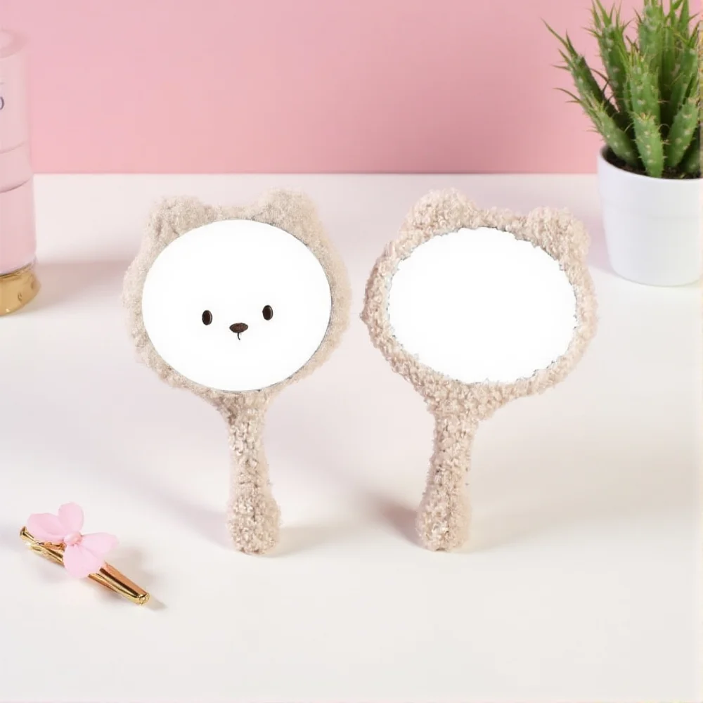 مرآة مكياج محمولة على شكل دب، مرآة مستحضرات تجميل لسطح المكتب، مرآة محمولة للسفر للنساء والفتيات، ملحقات مرايا الوجه