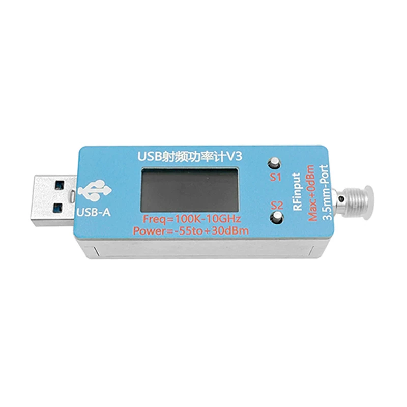 

10GHz USB RF Power Meter V3 - 100kHz-10GHz ±0.5dB Accuracy, OLED Display & PC Software for Calibration & Maintenance