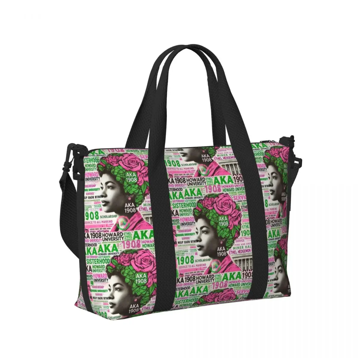 

AKA Sorority Пляжная дорожная сумка Большая вместительная сумка-тоут для тренажерного зала Йога Женская дорожная сумка для покупок