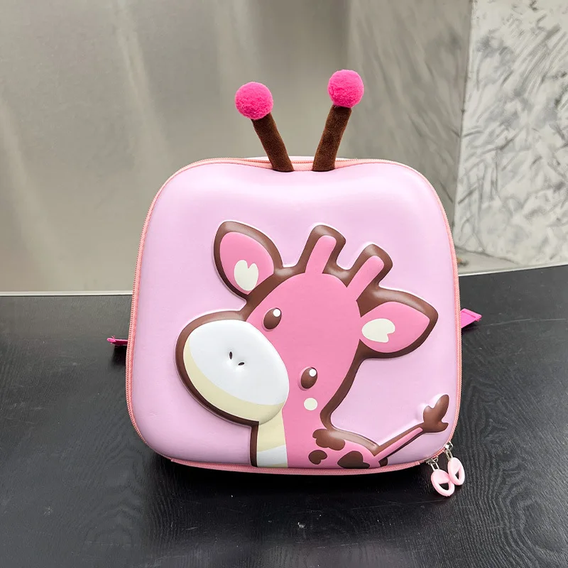 

Cartoon Giraffe Baby Backpacks Kindergarten Schoolbag Children Boys Girls School Bags Hard Shell Animals Kid Backpack