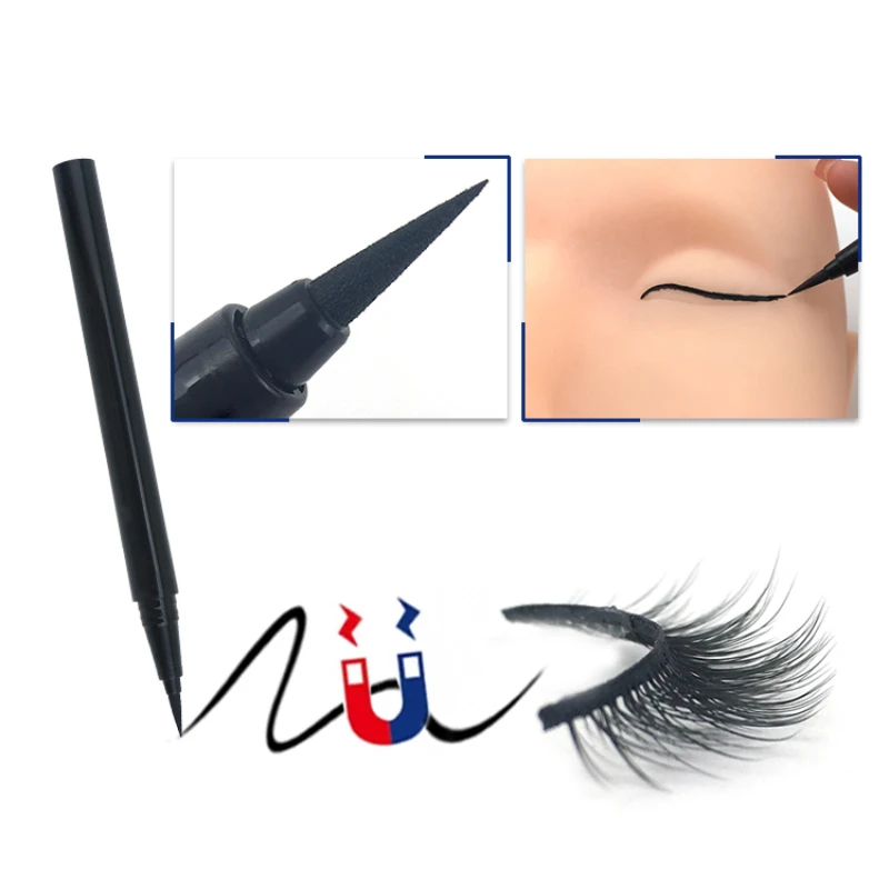 6 Stück beste natürlich aussehende Wimpern streifen Großhandel OEM wieder verwendbare magnetische Wimpern mit Applikator clip