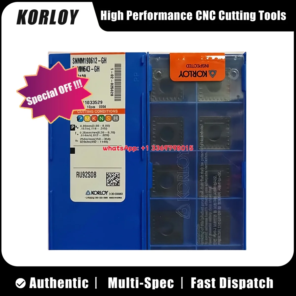 

KORLY Original SNMN SNMN120408 CN2000 Turning Insert 10pcs