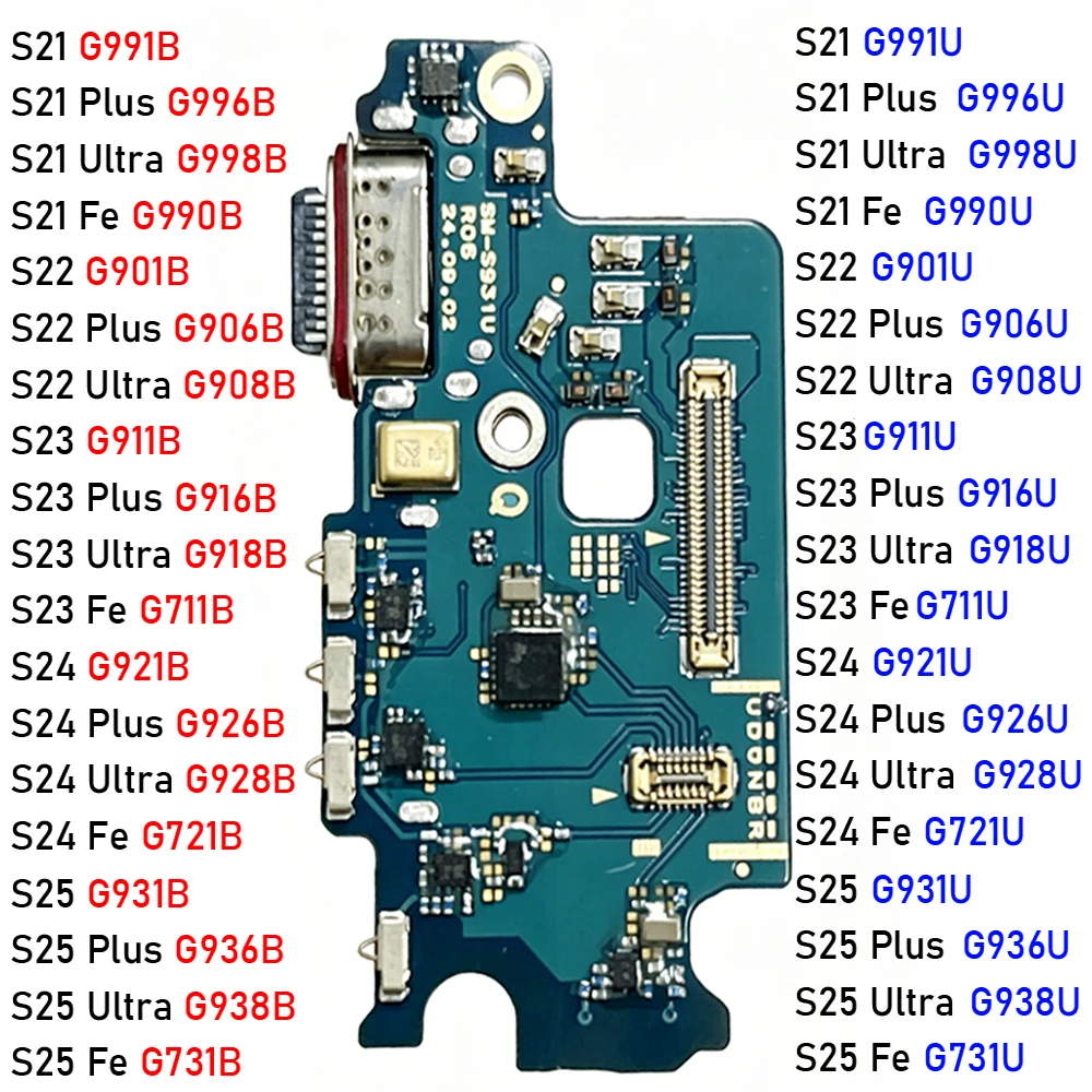 USB Charge Port Dock Connector Charging Board Flex Cable For Samsung S21 S22 S23 S24 S25 S26 Plus Ultra Fe 5G S911B S911U S921B