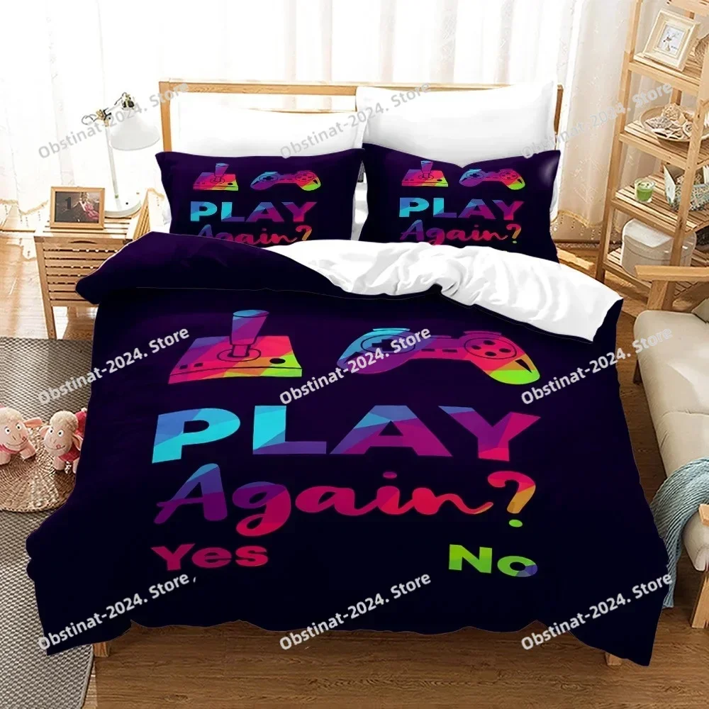 Gaming Duvet Cover Set Gamer Room Decor for Boys Teens Video Games Twin Bedding Set Gamepad Bedspread Decor Home Queen King Size