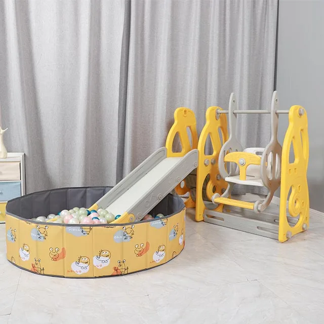 Children's Indoor Climber Play Slide, 3 Enclosed Steps, Plastic Child Slide Swing