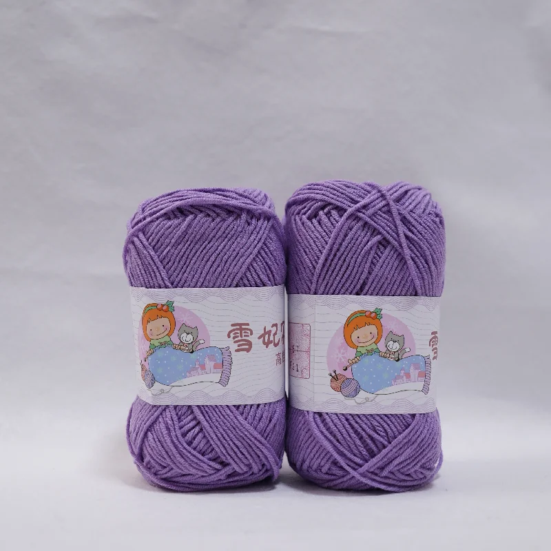 2 Stück Buntes Baby-Garn Vierfädiges Milchbaumwollgarn Gekämmtes Baumwollgarn DIY Häkeln Puppenschal Strickwolle Webgarn Geschenke