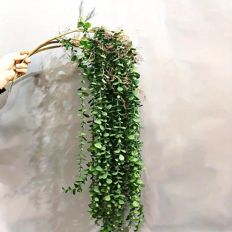 104cm Fake Eucalyptus Rattan Artificial Plants Vine Plastic Tree Branch Wall Hanging Leafs for Home Garden Outdoor Wedding Decor