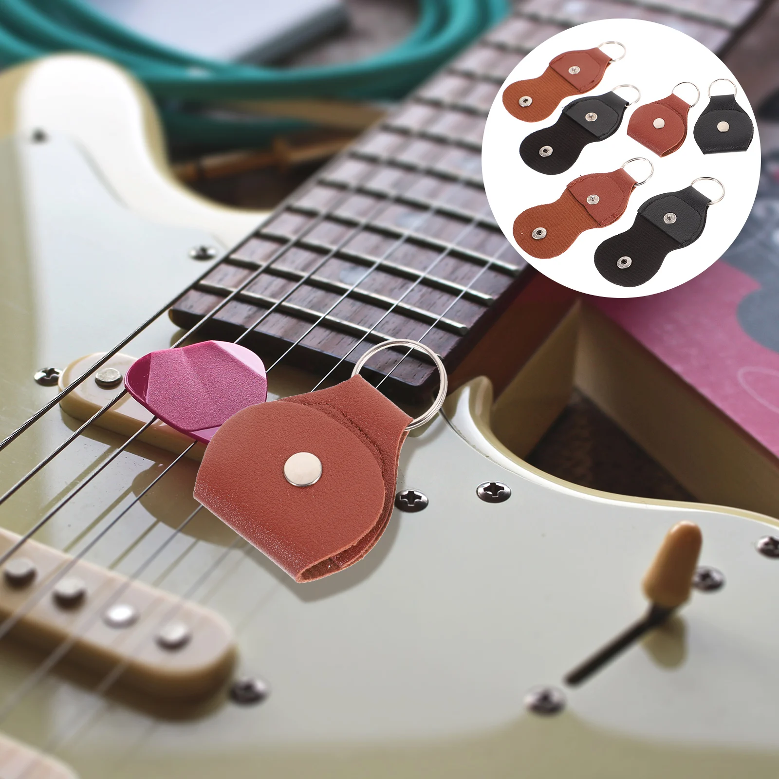 

6pcs Guitar Case Durable Plectrum Bag Storage Holder Waterproof Pick Pouch For Electric Plectrum Holder Bags Acoustic Guitar