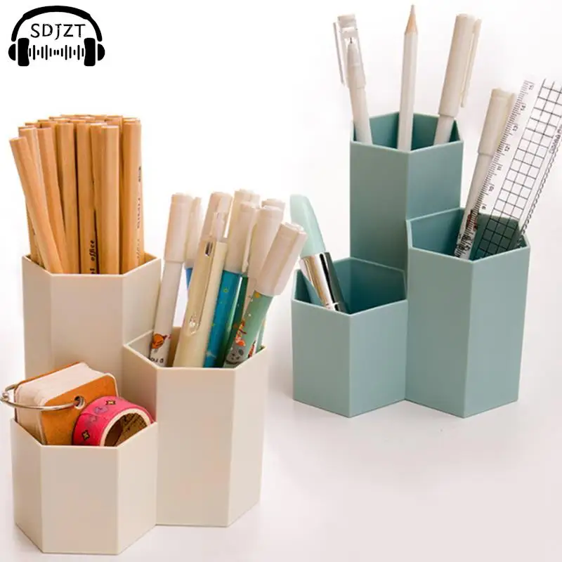 حامل قلم العسل بلوري بسيط ، سعة كبيرة ، مكتب متعدد الوظائف ، صندوق تخزين القرطاسية ، اكسسوارات المكتب