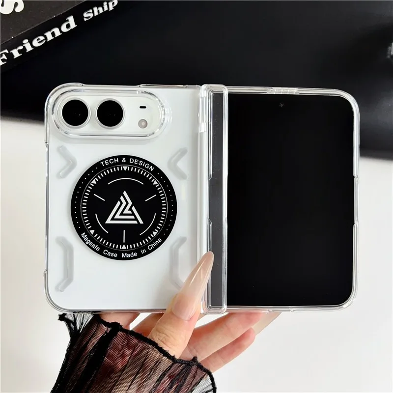 Magnetic Case For iPhone Duo Fold Matte Hollowed-out Wireless Charging Rebound Hinge Protect Hard Cover For iPhone Duo Funda