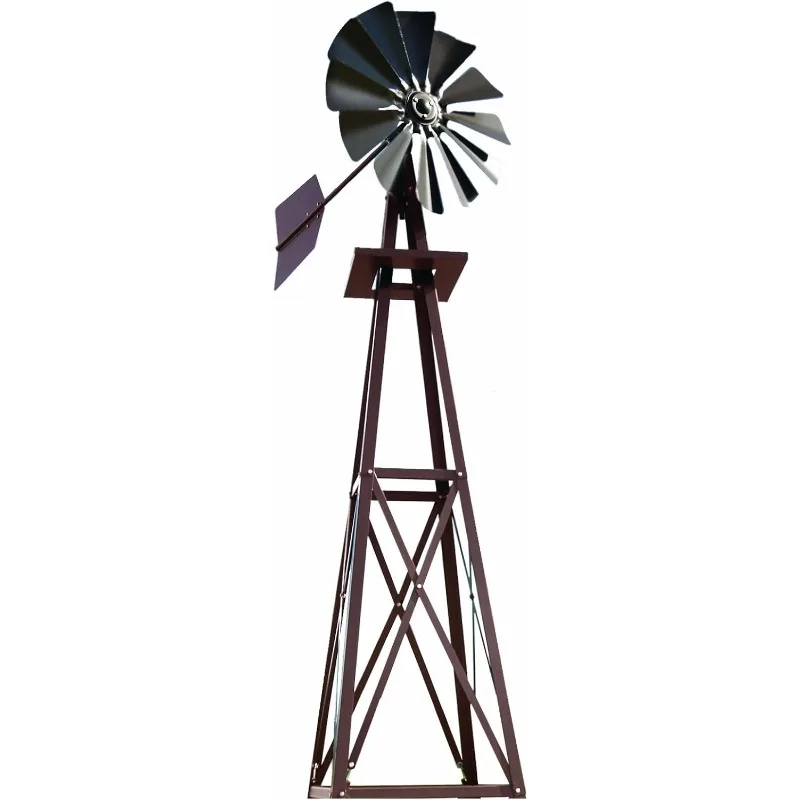 

Decorative Backyard Windmill | Durable Weather Resistant Four-Legged Tower(Bronze, 8ft. 3in.)