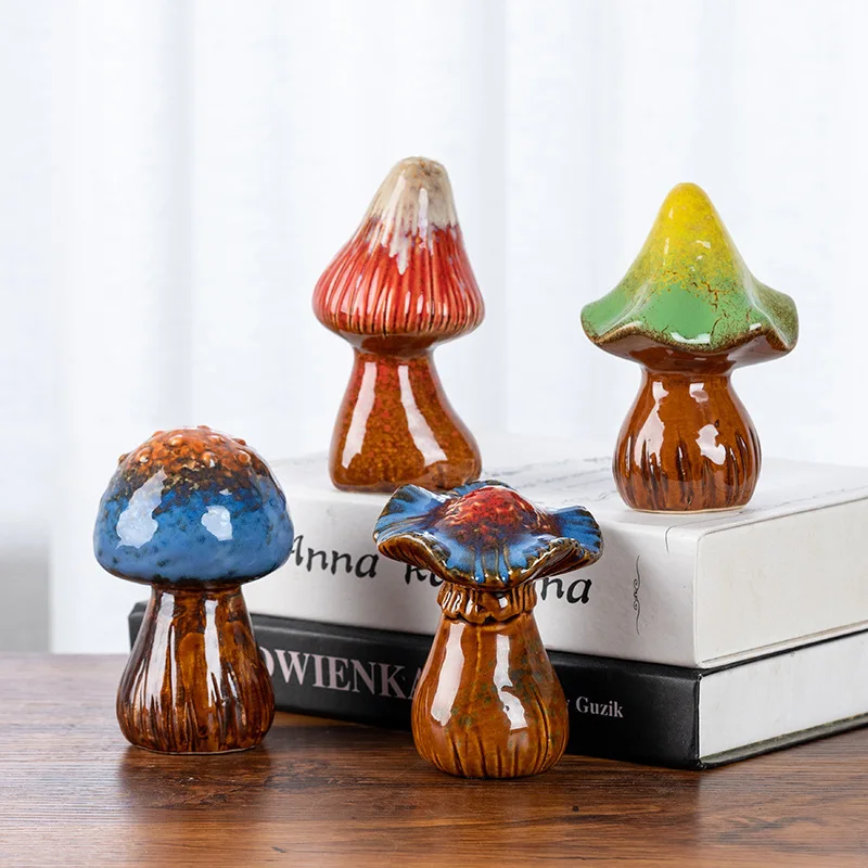 Outdoor Garden Pool Landscaping Decoration Park Garden Ceramic Mushroom Playground Lawn Decoration  Fairy Garden