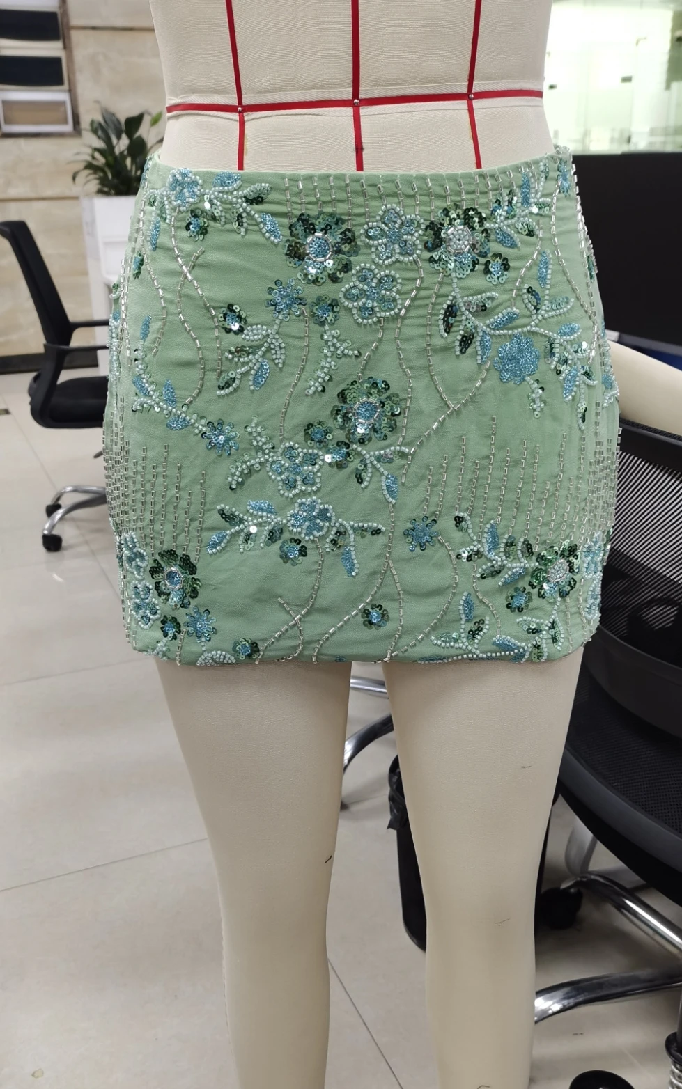 Women Sequin Mini Skirts Sparkle Rhinestone Floral Skirts Low Waist Glitter Going Out  Party Bodycon Skirts