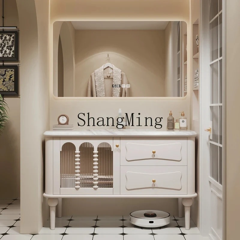 

FG Bathroom Cabinet Combination Floor-to-ceiling Bathroom Luxury Stone Washbasin Washbasin Washstand