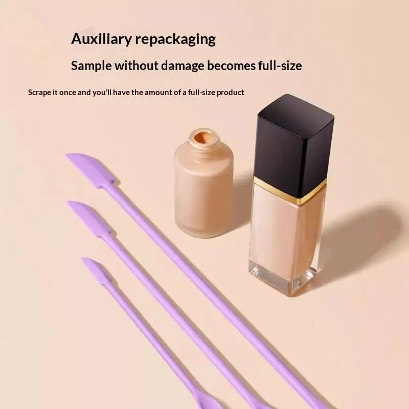 3Pcs Silicone Spatula Set Double Head Tiny Scraper For Thin Lotion Bottles Cosmetic Kitchen Tools